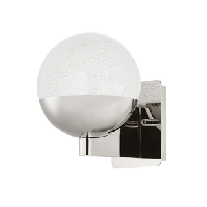 Rochford Wall Sconce in polished nickel shown from a second angle to highlight the arm curve and shade silhouette.