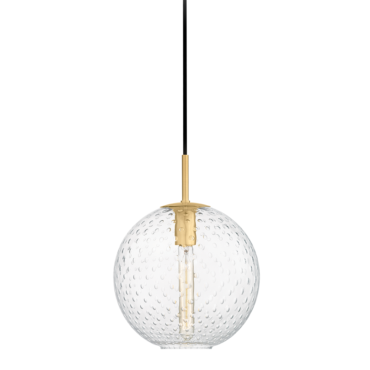 Rousseau Pendant 11.25" in aged brass — a Hudson Valley pendant for kitchens, entries, and dining rooms at Laurie Yapp Home.