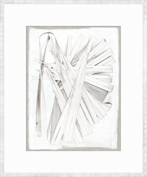 Palm Pressings I – Oyster wall art featuring white palm leaves arranged artistically.