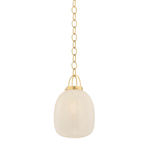 Enosburg Pendant 11" in aged brass — a Hudson Valley pendant for kitchens, entries, and dining rooms at Laurie Yapp Home.