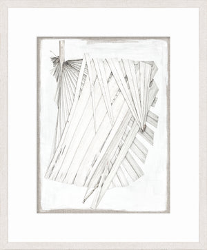 Palm Pressings II – Oyster wall art featuring textured white palm leaves on a light background.
