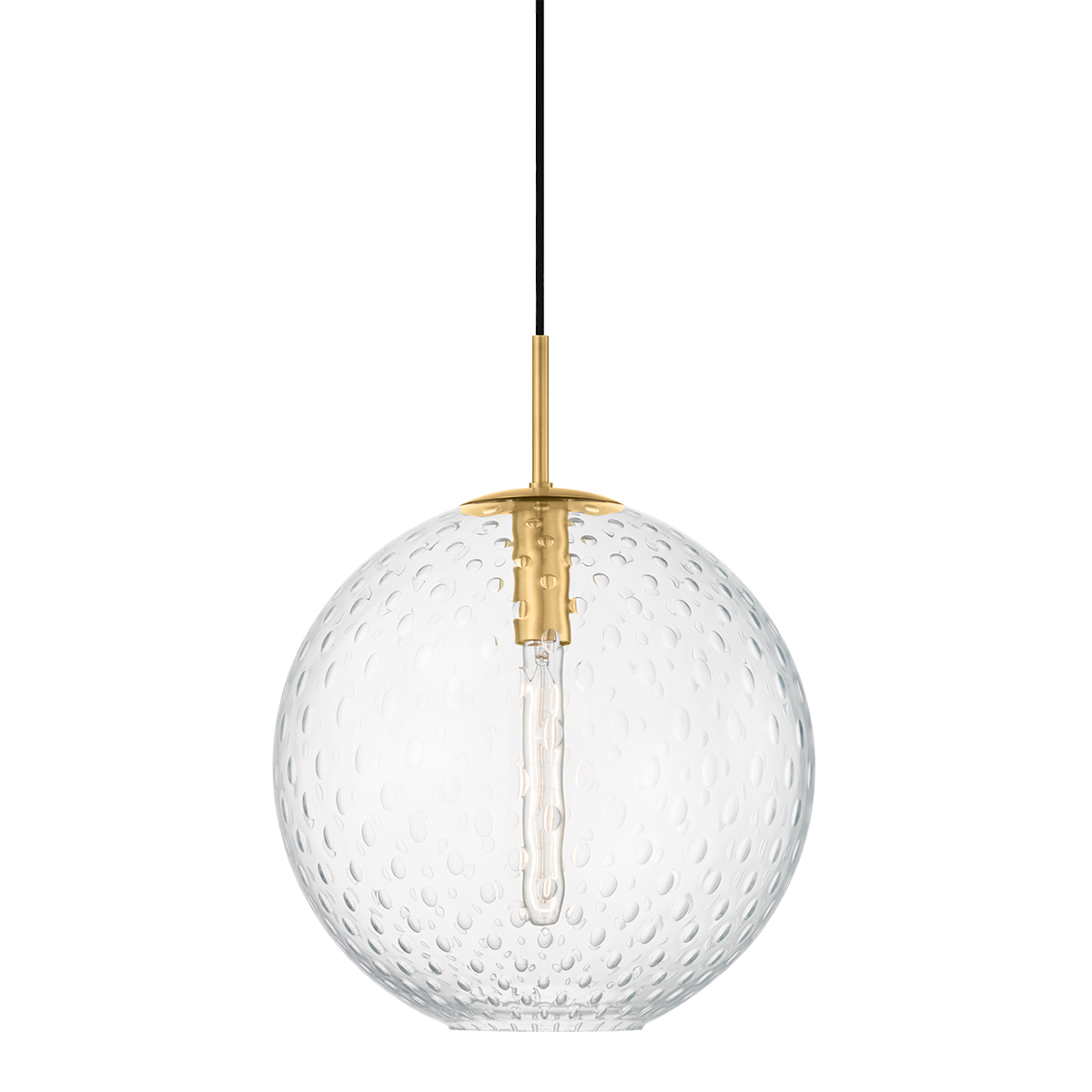 Rousseau Pendant 14.25" in aged brass — a Hudson Valley pendant for kitchens, entries, and dining rooms at Laurie Yapp Home.