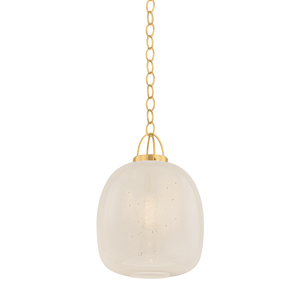 Enosburg Pendant 16" in aged brass — a Hudson Valley pendant for kitchens, entries, and dining rooms at Laurie Yapp Home.