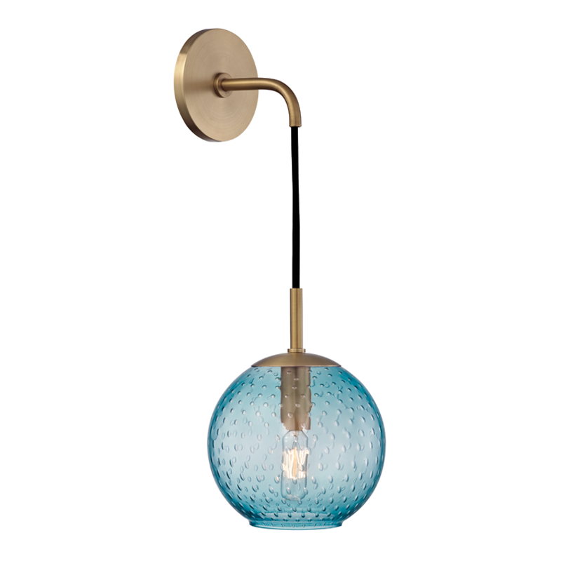 Rousseau Wall Sconce in aged brass — a Hudson Valley wall sconce for bathrooms, hallways, and living rooms at Laurie Yapp Home.