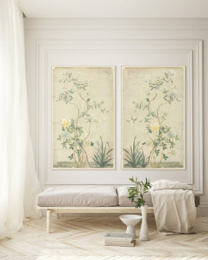 Chinoiserie Scenic II — nature and landscape fine art print in cool tones at Laurie Yapp Home
