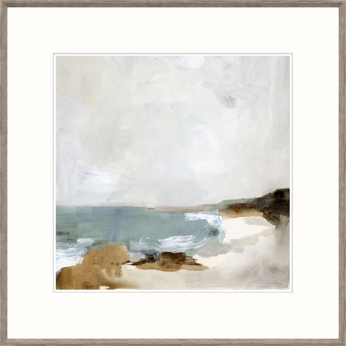 Ocean Sigh II wall art featuring a soft coastal scene with muted colors and abstract waves.