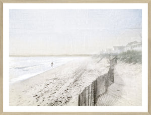 Seabrook Beach NH wall art featuring a serene beach scene with a lone surfer.
