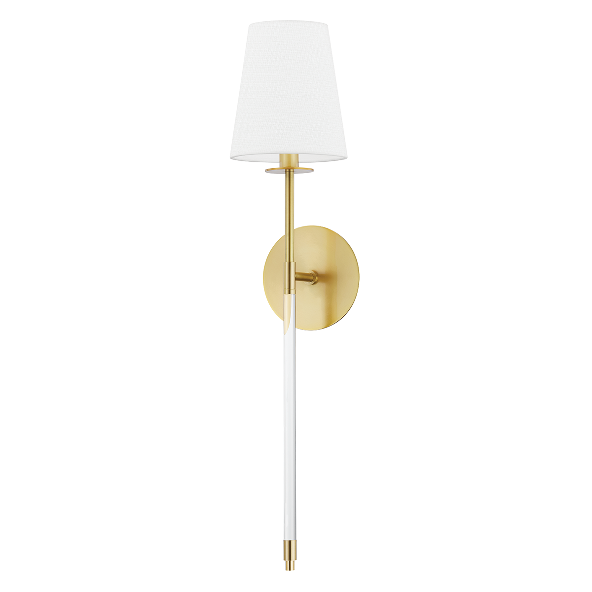 Niagara Wall Sconce 6" x 27.5" in aged brass — a Hudson Valley wall sconce for bathrooms, hallways, and living rooms at Laurie Yapp Home.