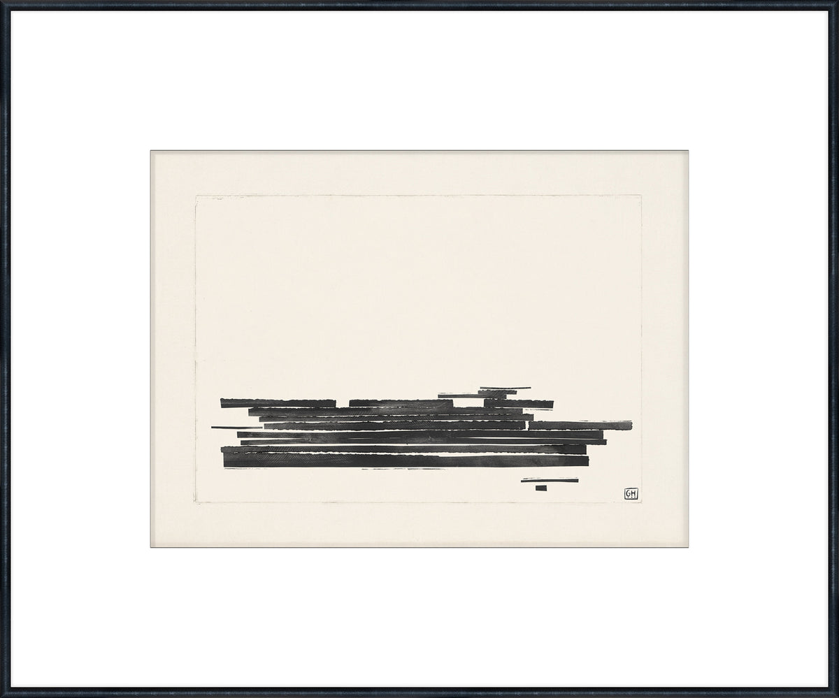 Matchsticks III wall art featuring black and white abstract lines on a cream background.