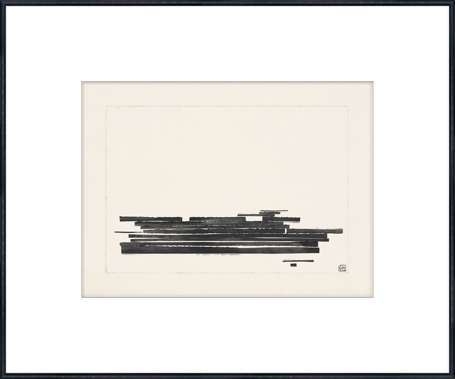 Matchsticks III wall art featuring black and white abstract lines on a cream background.