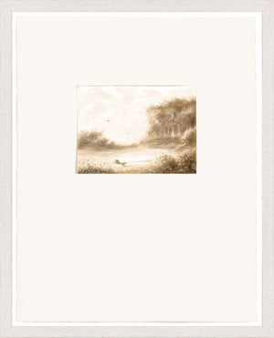 Ver Huell – Watercolours VII wall art featuring a serene landscape in soft browns.
