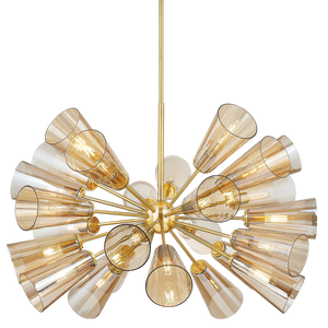 Hartwood Chandelier 45" in aged brass — a Hudson Valley chandelier for dining rooms, entries, and living rooms at Laurie Yapp Home.