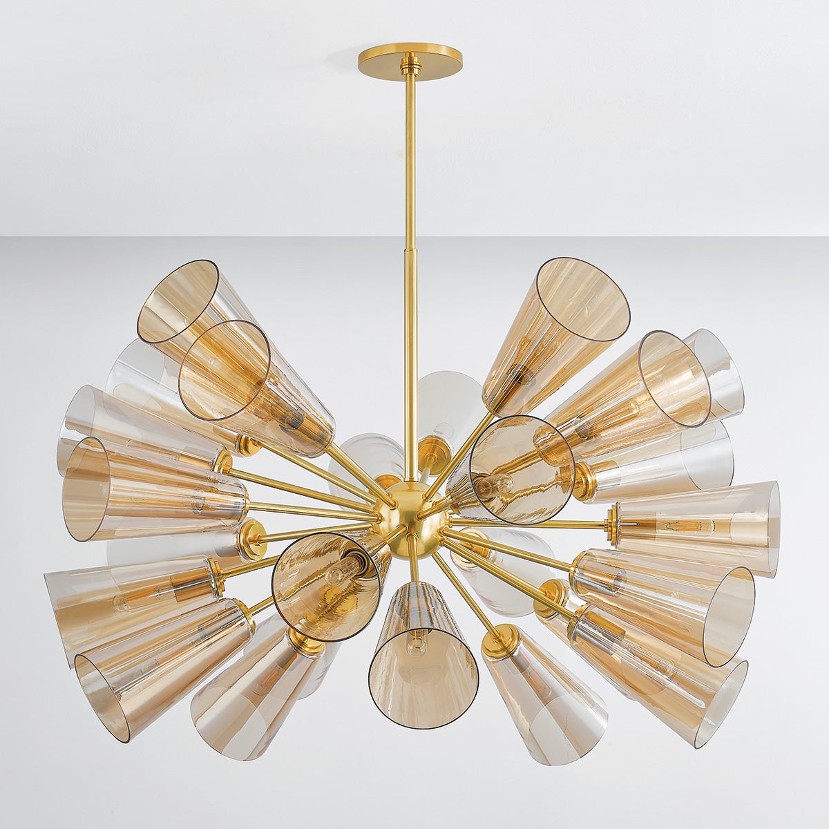Hartwood Chandelier 45" in aged brass — a Hudson Valley chandelier for dining rooms, entries, and living rooms at Laurie Yapp Home.