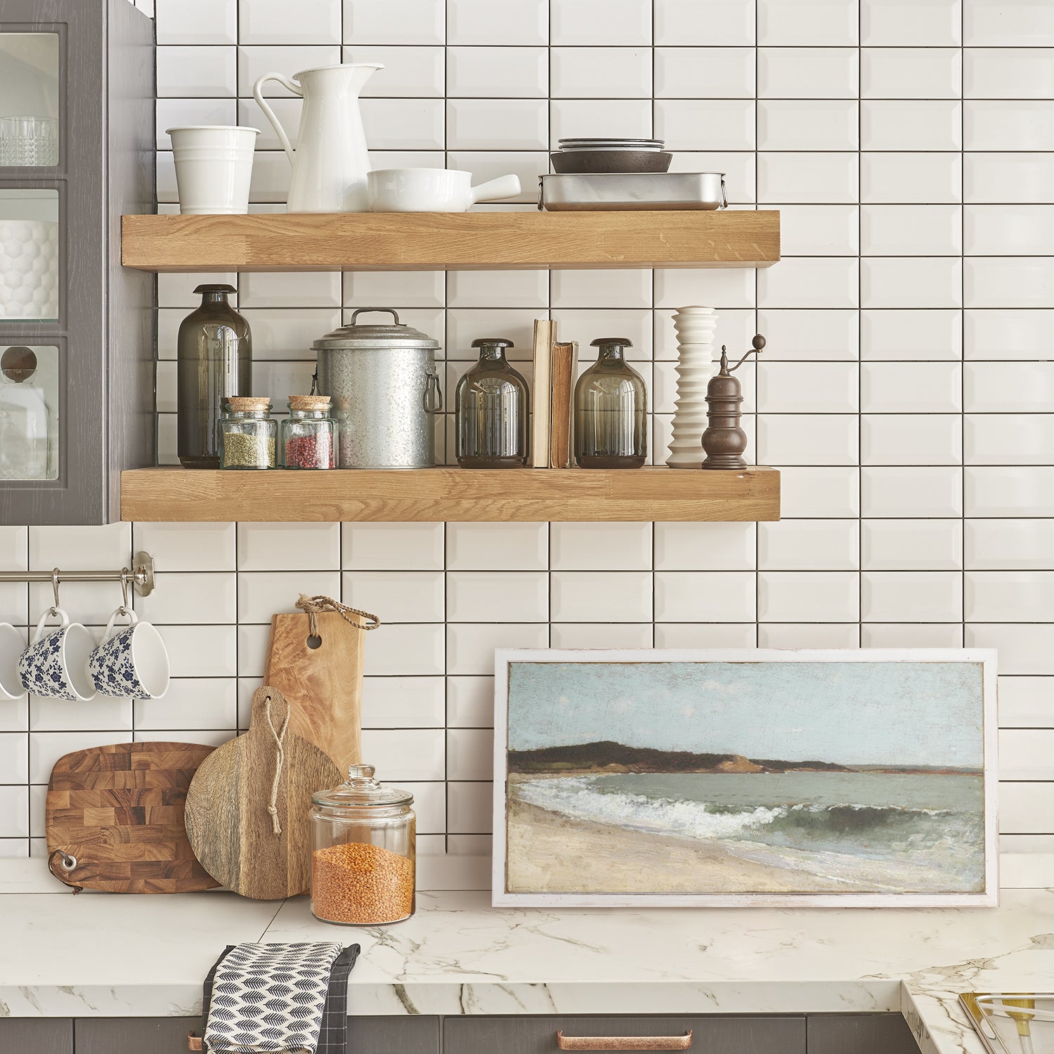 Petite Scapes Homer & Etretat Coastal Pair Bundle — architecture and travel fine art print in neutral tones at Laurie Yapp Home