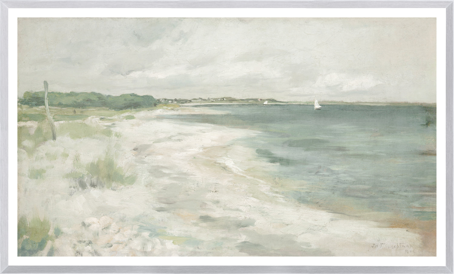 Storm Clouds C. 1880 wall art featuring a coastal landscape with muted colors and a cloudy sky.