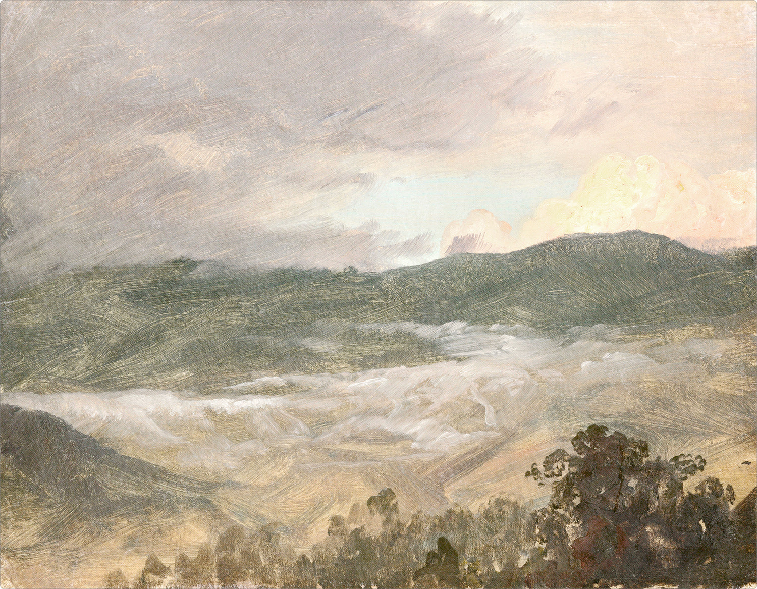 Church – Landscape C. 1865 — nature and landscape fine art print shown from another angle