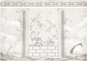 Greco-Roman Aviary Diptych — architecture and travel fine art print shown from another angle