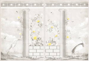 Greco-Roman Aviary Diptych — architecture and travel fine art print shown from another angle