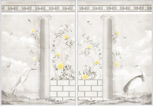 Greco-Roman Aviary Diptych — architecture and travel fine art print shown from another angle