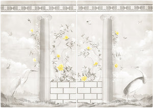 Greco-Roman Aviary Diptych — architecture and travel fine art print shown from another angle