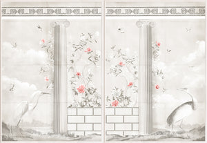 Greco-Roman Aviary Diptych — architecture and travel fine art print shown from another angle