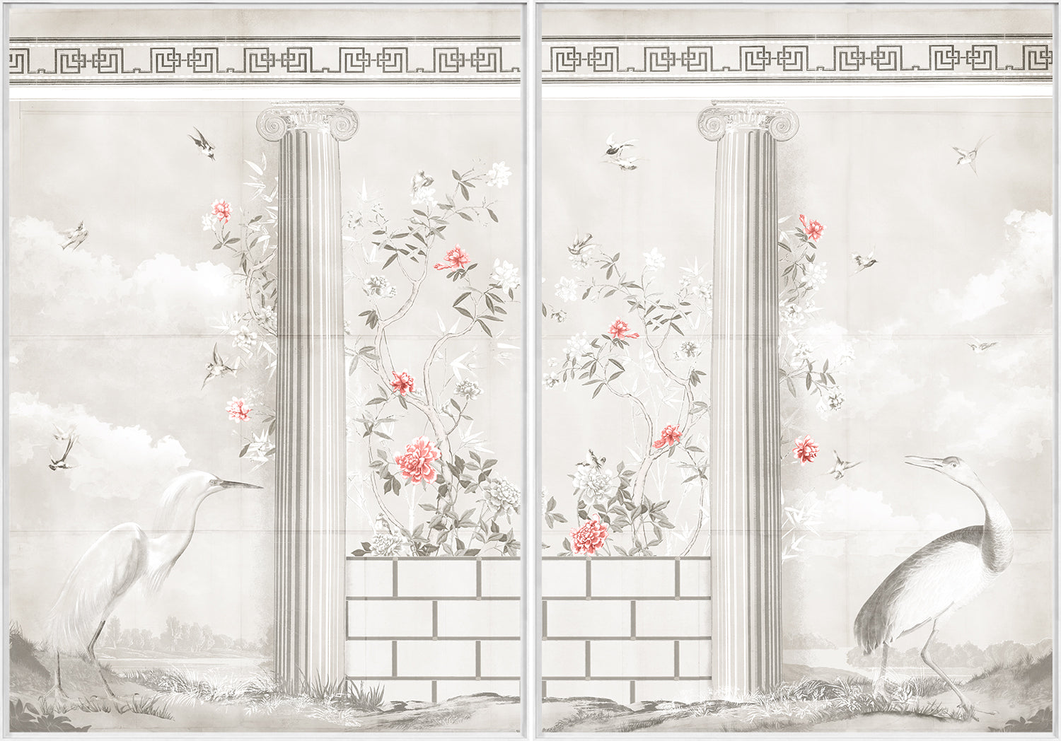 Greco-Roman Aviary Diptych — architecture and travel fine art print shown from another angle