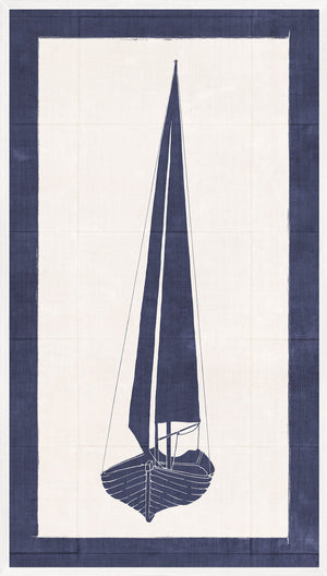 Sail Away I line drawing on linen
