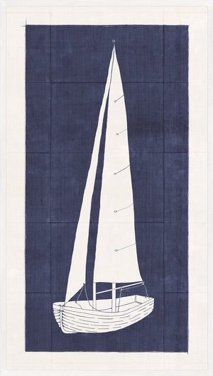 Sail Away II line drawing on linen