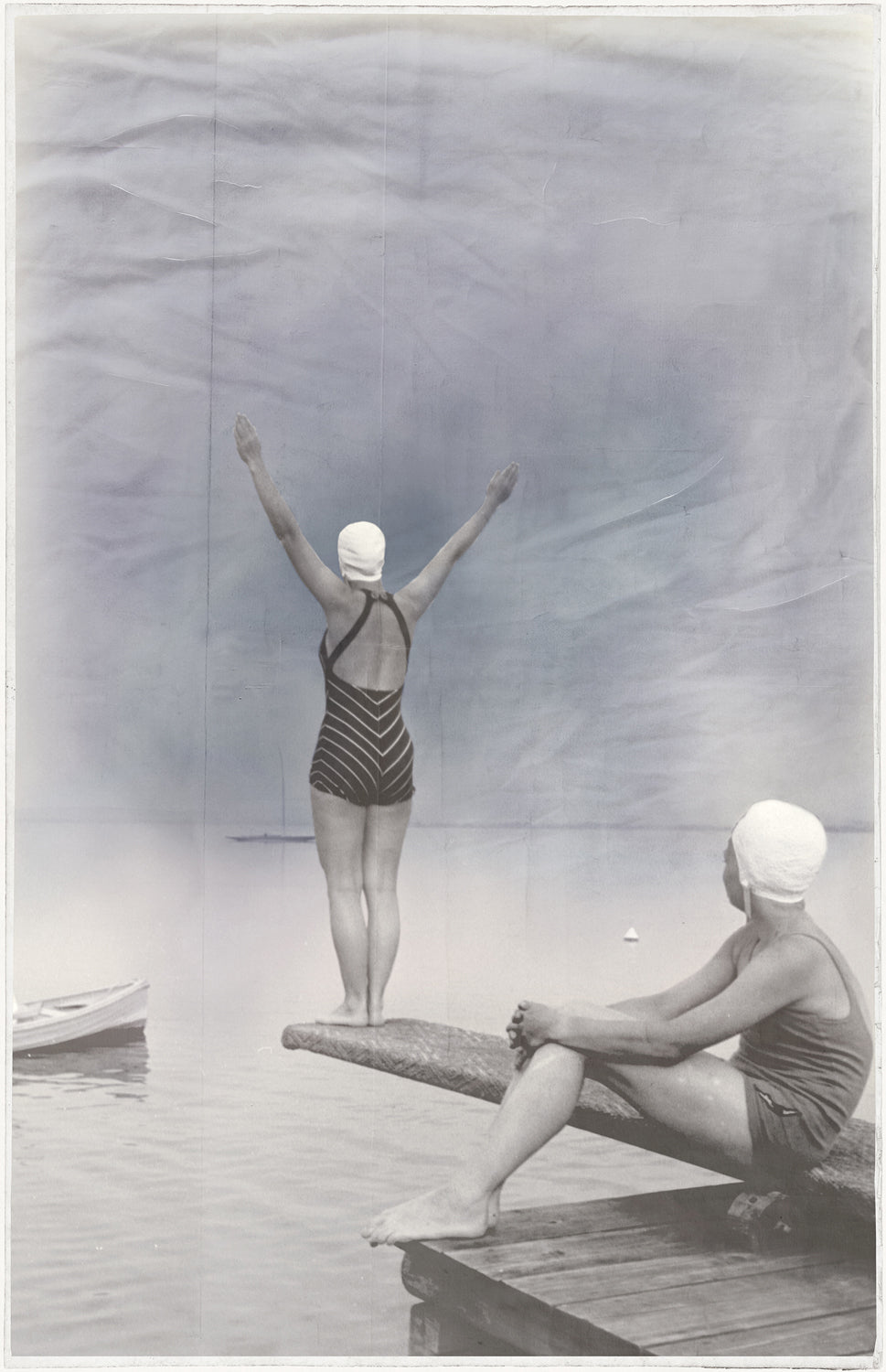 Indigo Stained – Camp Divers — nature and landscape fine art print shown from another angle