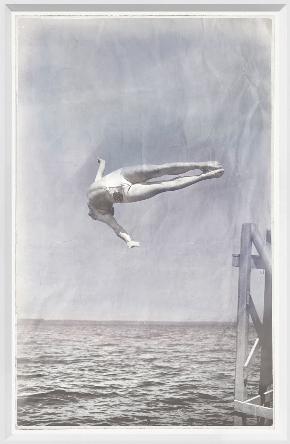 Indigo Stained – Mid Dive — figurative fine art print in cool tones at Laurie Yapp Home