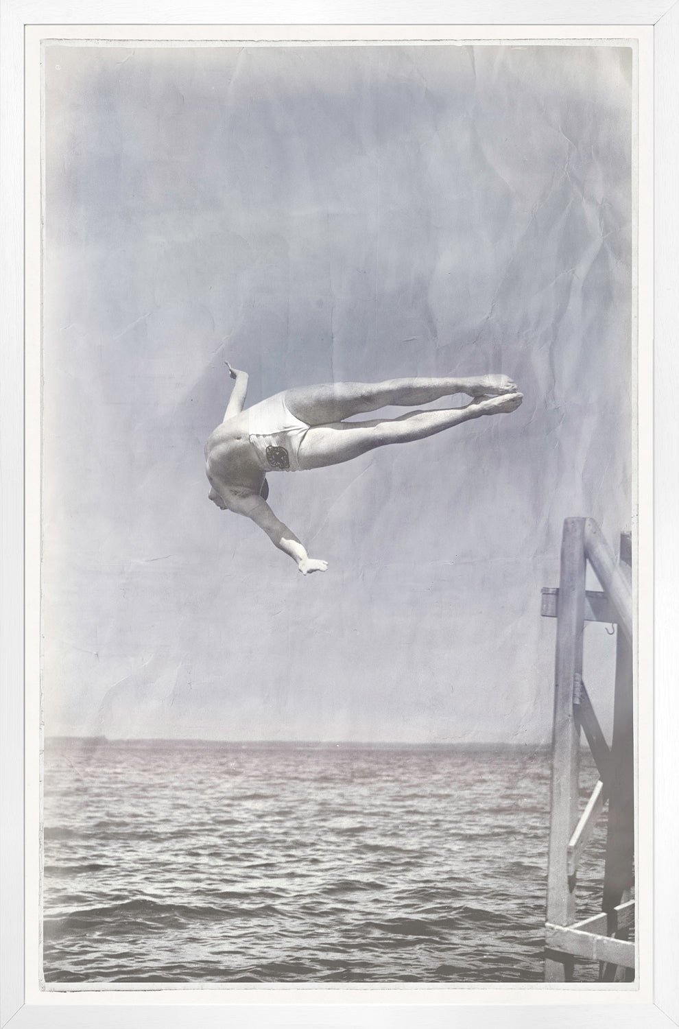 Indigo Stained – Mid Dive — figurative fine art print shown from another angle