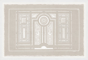 Parterre Classique IV wall art featuring a detailed garden layout in soft beige and white.