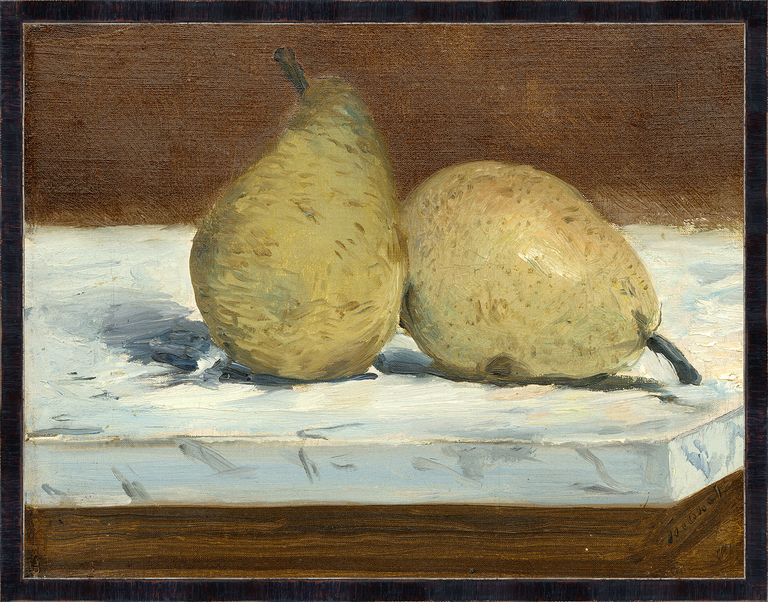 Still Life with Pears framed art print, 27.75 × 21.75 in