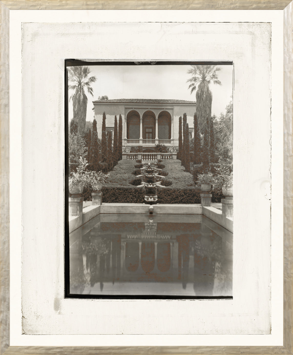 Garden Lantern Slides I C. 1930 wall art featuring a historic garden with a reflecting pool.