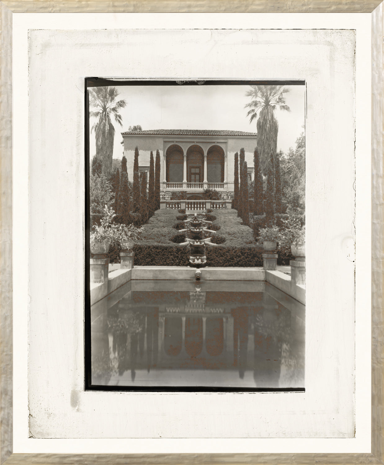 Garden Lantern Slides I C. 1930 wall art featuring a historic garden with a reflecting pool.