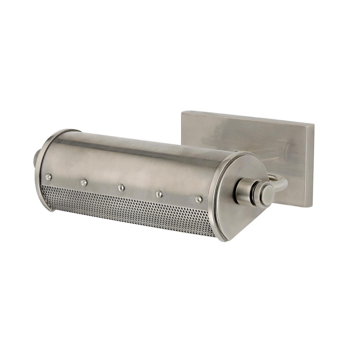 Gaines Picture Light shown from the front to reveal the arm curve and shade silhouette.