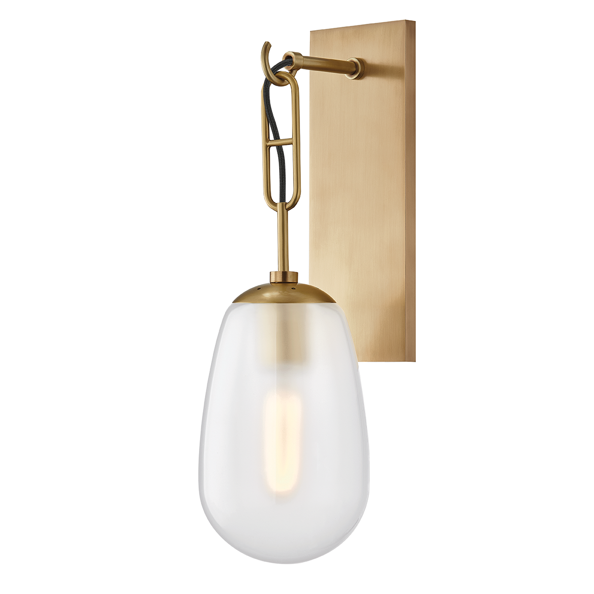 Bruckner Wall Sconce in aged brass — a Hudson Valley wall sconce for bathrooms, hallways, and living rooms at Laurie Yapp Home.