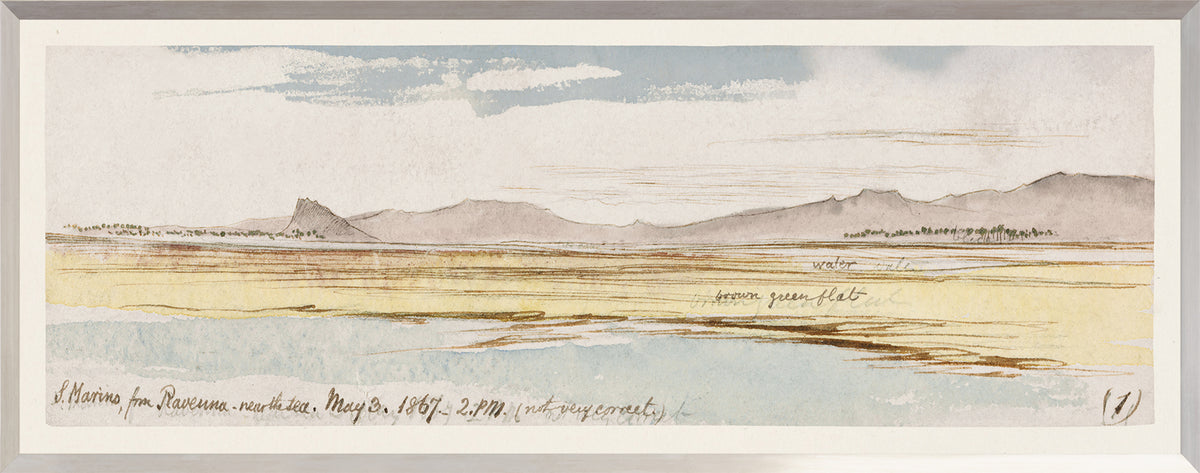 Lear – Watercolour Series, Pale Yellow II wall art featuring a soft landscape in pale yellow and blue tones.