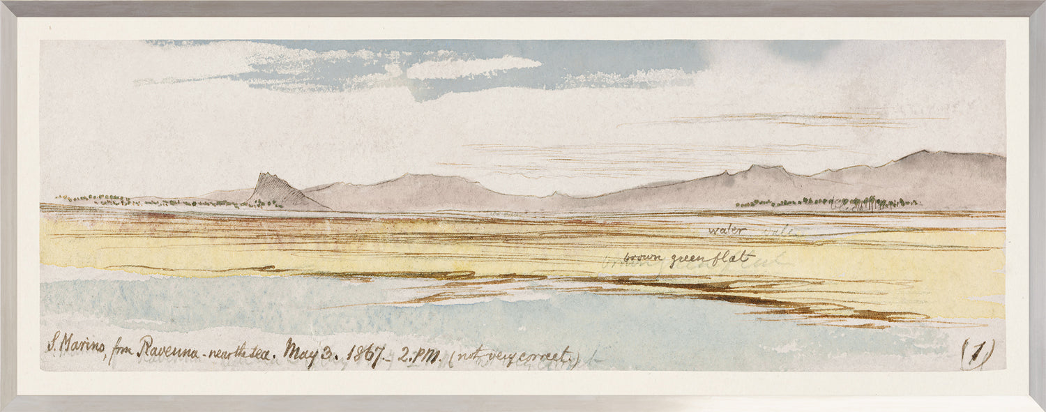 Lear – Watercolour Series, Pale Yellow II wall art featuring a soft landscape in pale yellow and blue tones.