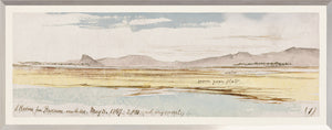 Lear – Watercolour Series, Pale Yellow II wall art featuring a soft landscape in pale yellow and blue tones.