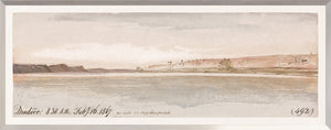 Lear – Watercolour Series, Mauve III, landscape watercolor with soft mauve tones and detailed sketching.