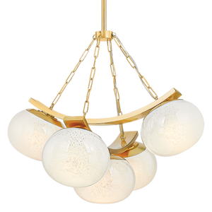 Duxbury Chandelier 31.75" in aged brass — a Hudson Valley chandelier for dining rooms, entries, and living rooms at Laurie Yapp Home.