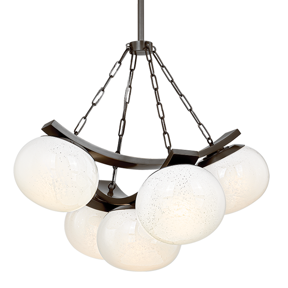 Duxbury Chandelier 31.75" in dark bronze shown from a second angle to highlight the frame, arms, and shade detail.