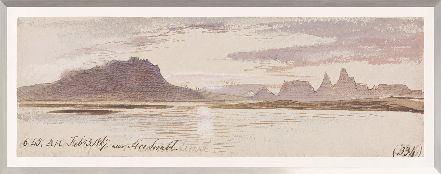 Lear – Watercolour Series, Mauve IV wall art featuring a landscape with mauve tones and mountains.