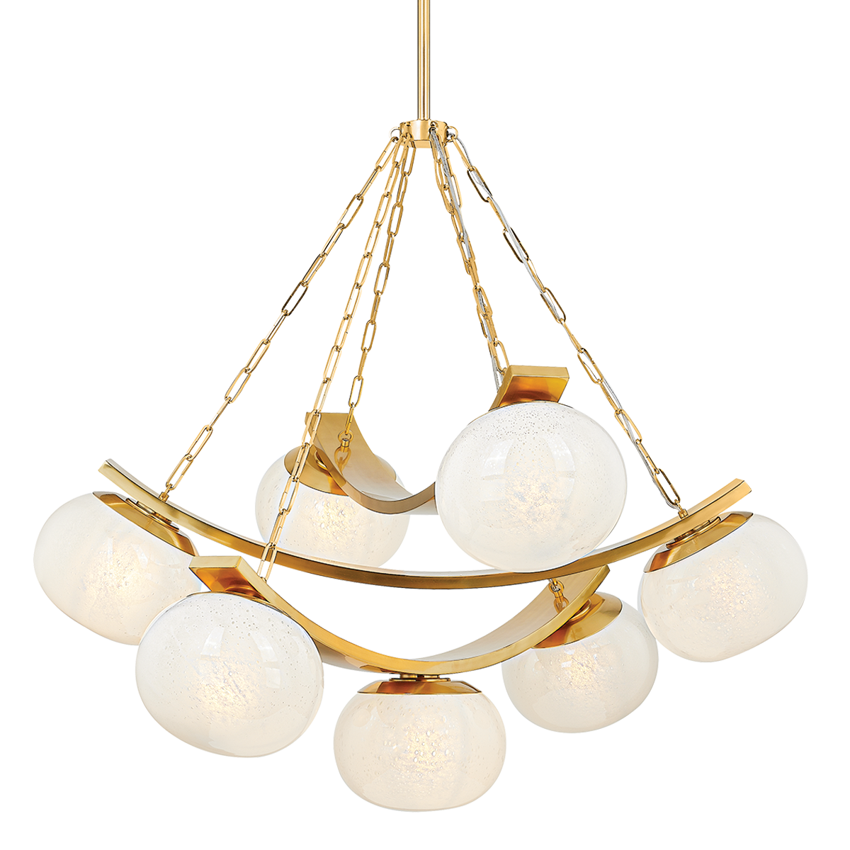 Duxbury Chandelier 43.75" in aged brass — a Hudson Valley chandelier for dining rooms, entries, and living rooms at Laurie Yapp Home.