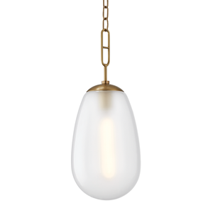 Bruckner Lantern in aged brass — a Hudson Valley pendant for kitchens, entries, and dining rooms at Laurie Yapp Home.