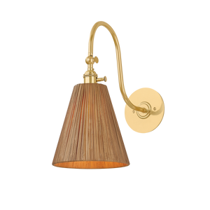 Ruthin Wall Sconce in aged brass — a Hudson Valley wall sconce for bathrooms, hallways, and living rooms at Laurie Yapp Home.