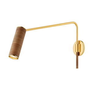 Narragansett Wall Sconce in aged brass — a Hudson Valley wall sconce for bathrooms, hallways, and living rooms at Laurie Yapp Home.