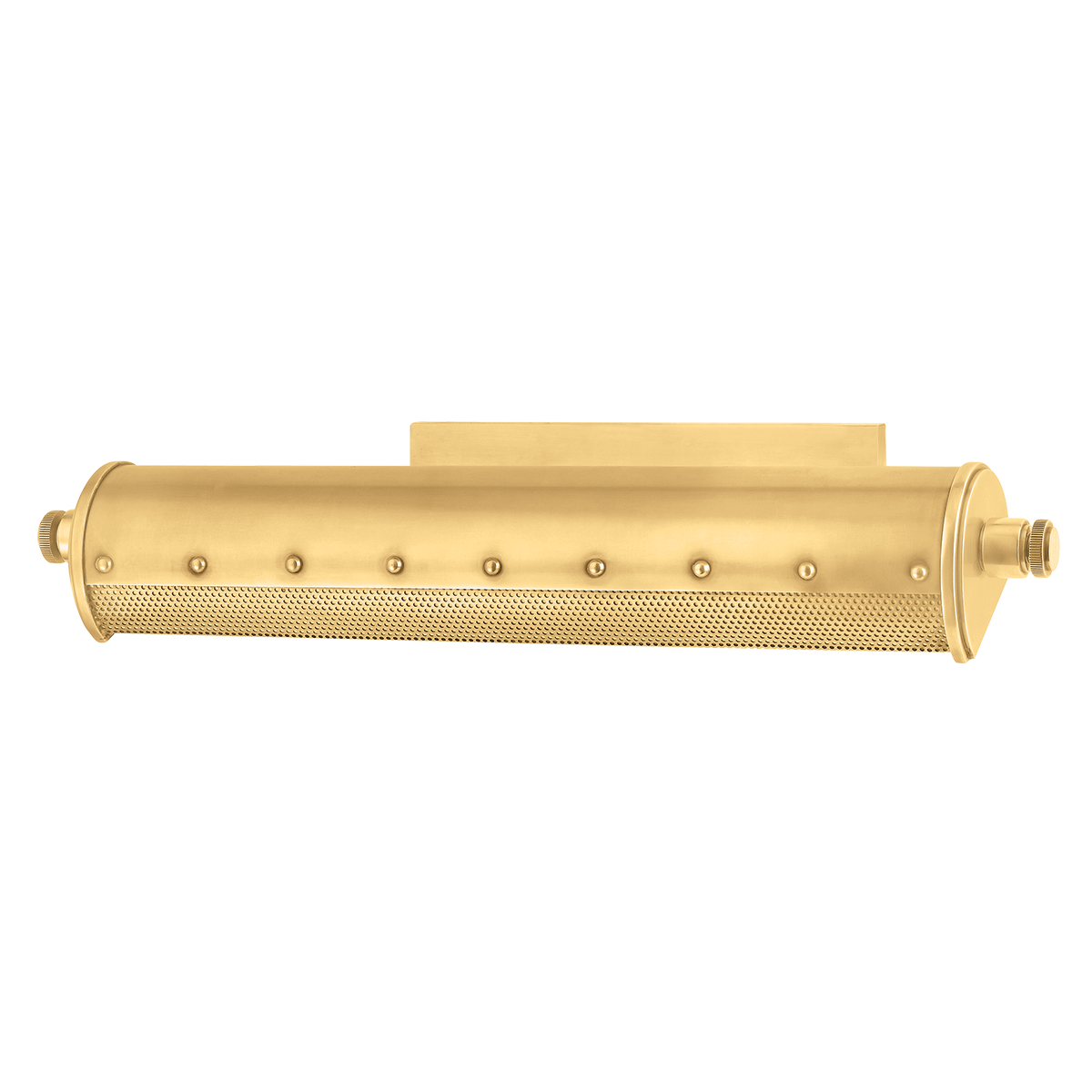Gaines Picture Light 18.25" in aged brass — a Hudson Valley picture light for gallery walls and reading nooks at Laurie Yapp Home.