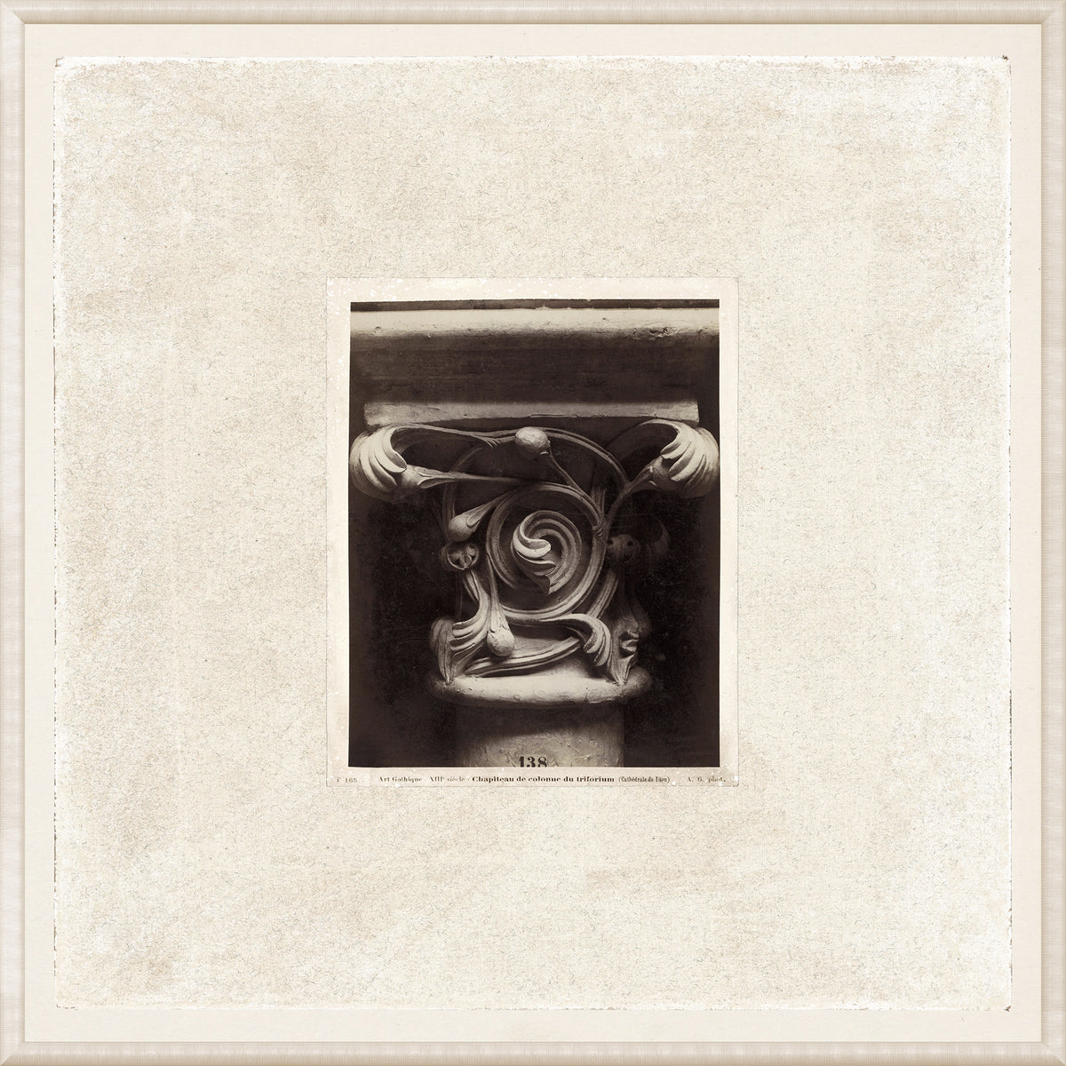 Gothic Details I wall art featuring an intricate architectural column design in black and white.